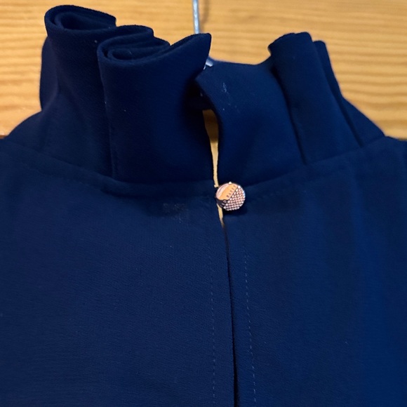 Ted Baker Midnight Blue Ruffle Neck Blouse - Picture 6 of 8